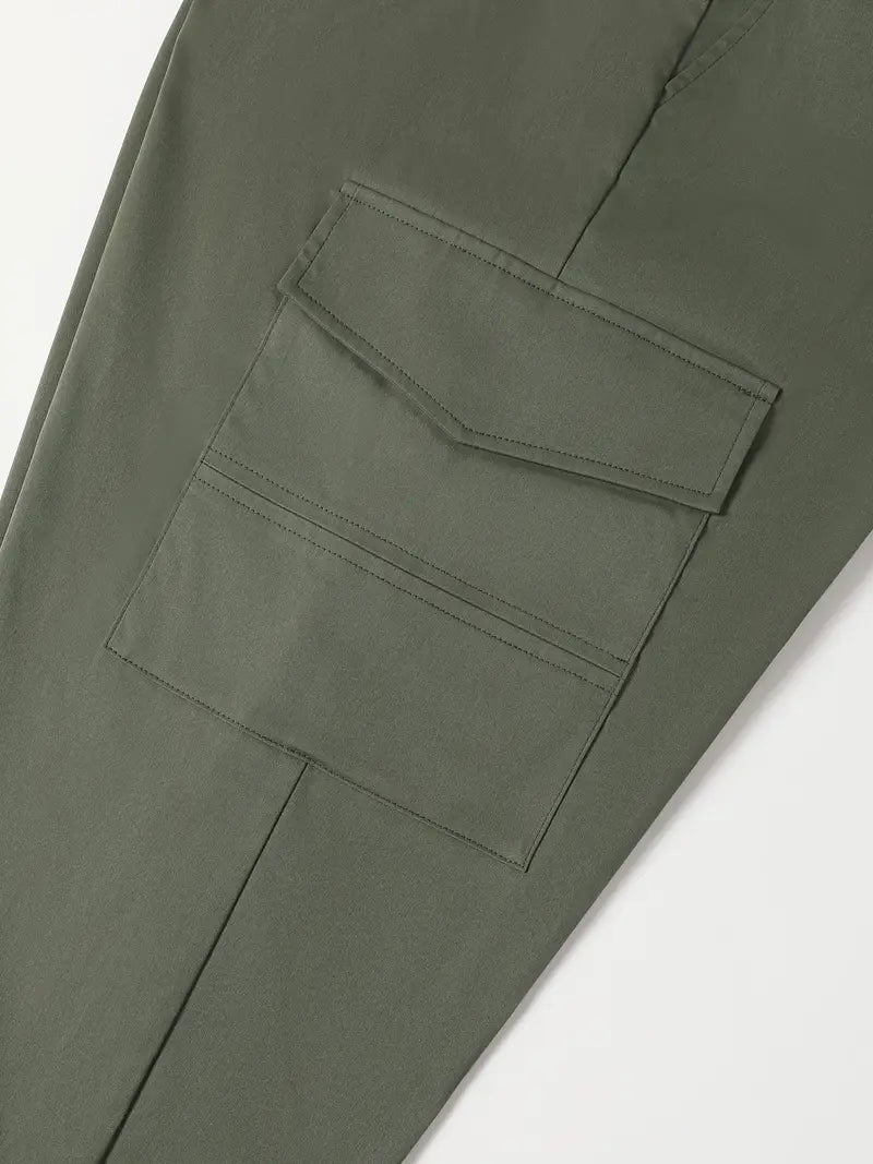 Men's Skinny Cargo Joggers – Drawstring Waist, Multi-Pocket