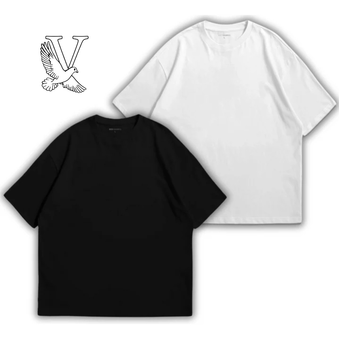 Unisex Oversized Drop Shoulder T-Shirt – Solid Color