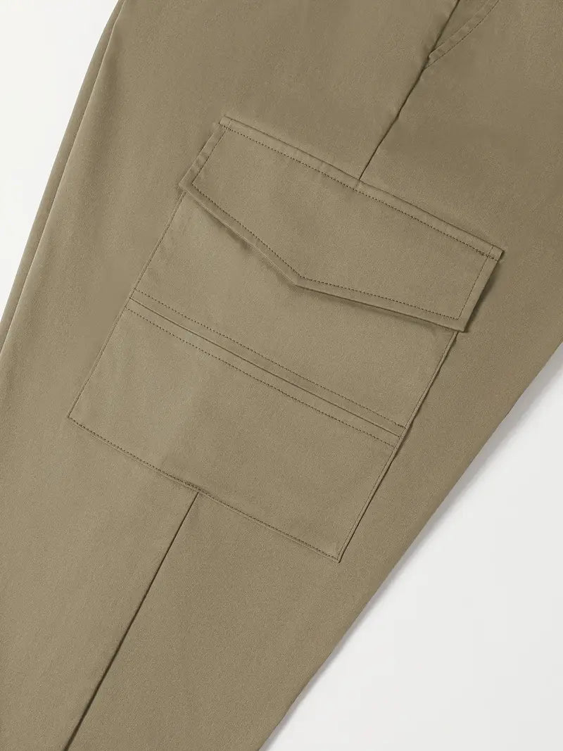 Men's Skinny Cargo Joggers – Drawstring Waist, Multi-Pocket