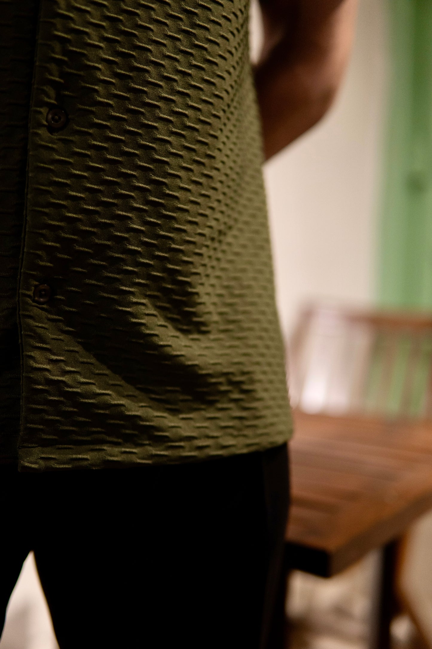 Pao Pao Green Signature Knitted Cuban Shirt for Men – Short Sleeves