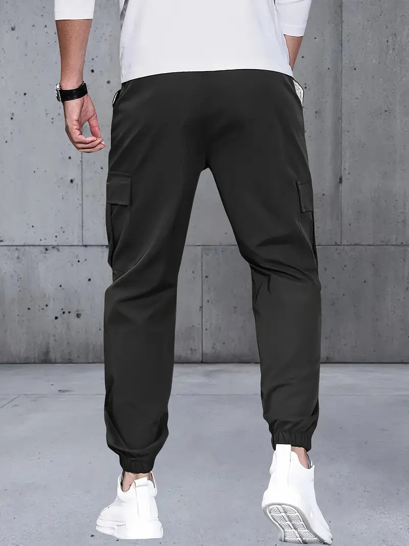 Men's Solid Color Multi-Pocket Cargo Pants