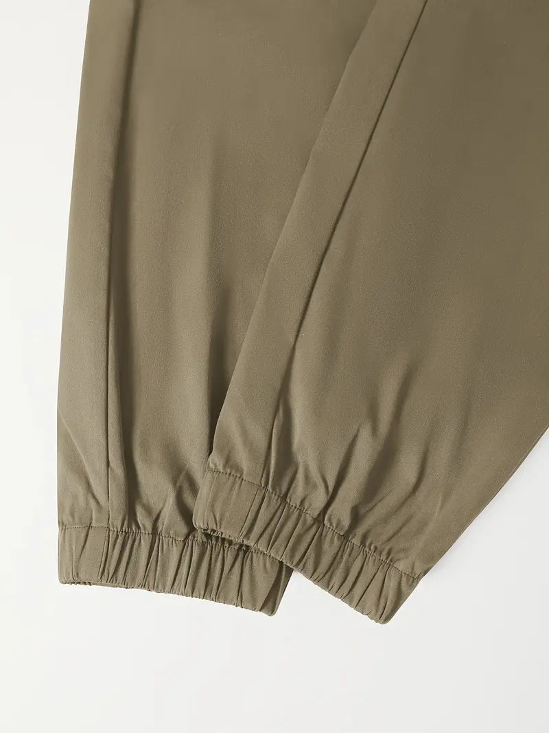 Men's Skinny Cargo Joggers – Drawstring Waist, Multi-Pocket