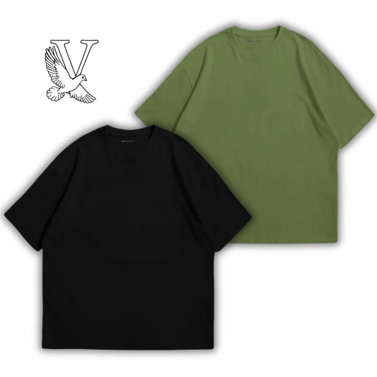 Unisex Oversized Drop Shoulder T-Shirt – Solid Color